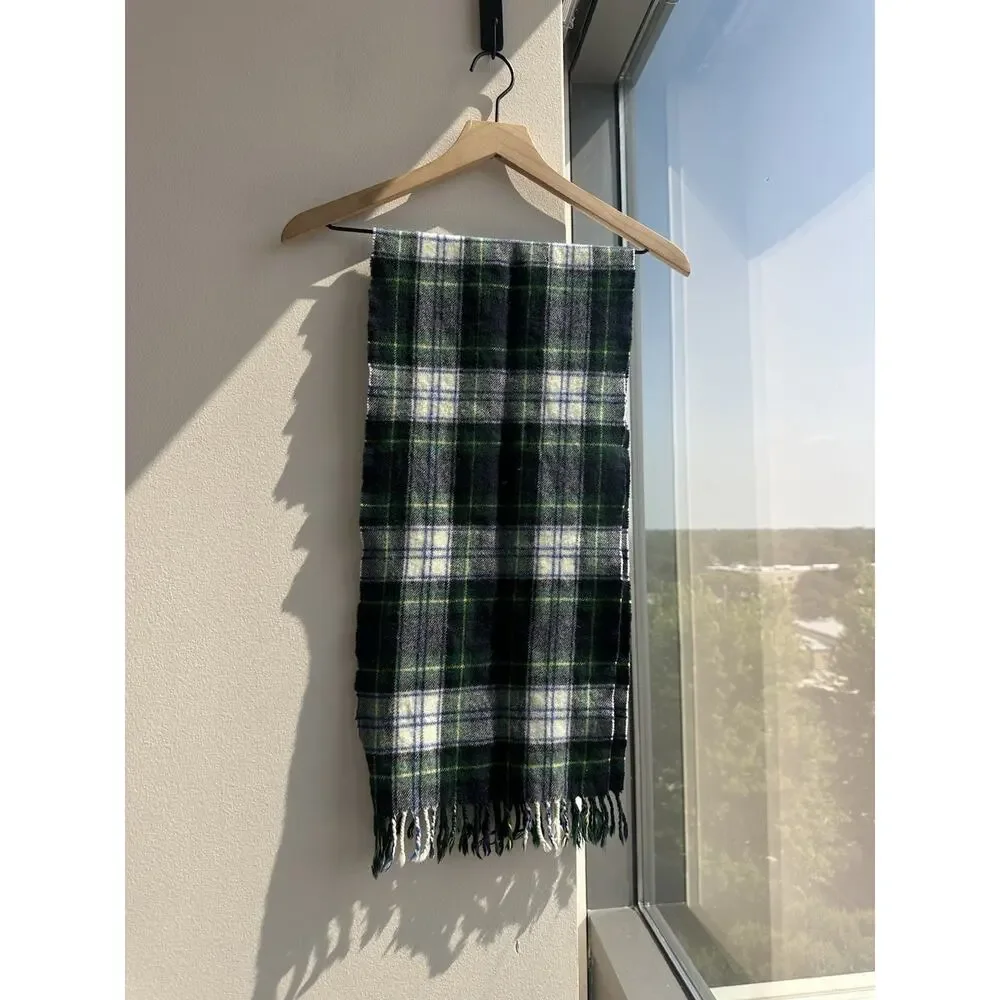 Blackcock Lambswool 100% Pure New Wool Plaid Fringe Scarf Scotland Men's